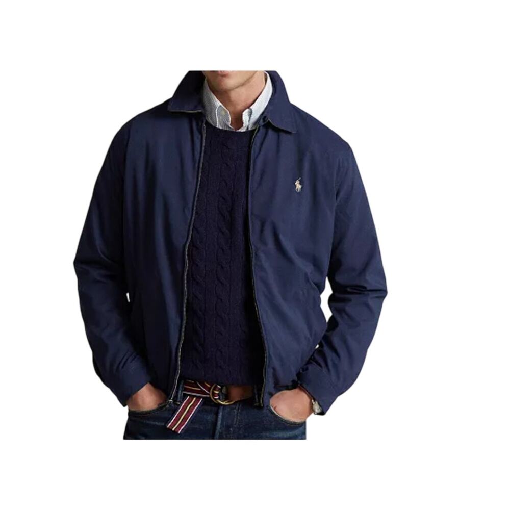 Polo Ralph Lauren Mens Navy Blue Windbreaker Embroidered Pony Logo Size XLT